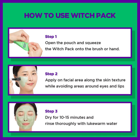 SKIN1004 Witch Pack (1 box - 8 ea) | Creamy Mud Pack with Green Tea, Water Calming Purifying Pore Care
