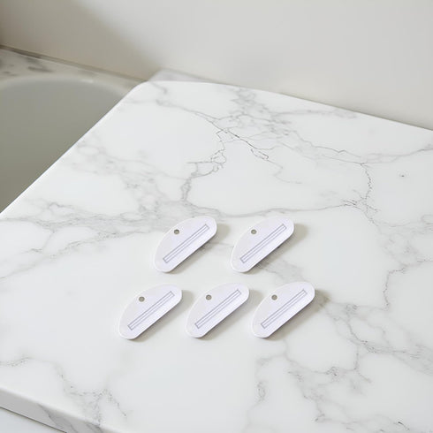Tnyvm 5Pcs PracticalBathroom White Toothpaste Squeezer, Plastic Toothpaste Tube Squeezer Dispenser, Toothpaste Clips
