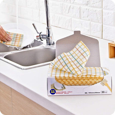 Sionoiur 30 Cleaning Towels Disposable Dish Cloths Nonstick Fiber Reusable Handy Wipes House Kitchen Cleaning Cloth