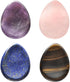 CrystalTears 4 PCS Thumb Worry Stone, Amethyst, Rose Quartz, Lapis Lazuli, Tiger's Eye Healing Crystals