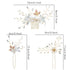 inSowni 18 Pack Gold Flower Bridal Wedding Hair Side Combs, U-shaped Pearls Hair Pins Accessories for Bridesmaids
