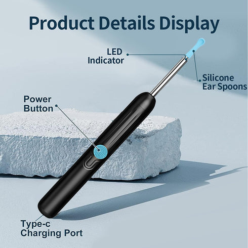 RSRNKXC 1080P 6 Lights,IP67 8 Ear Wax Removal Kit,Earwax Removal Tools with HD Camera and LED Waterproof,Multi-Purpose