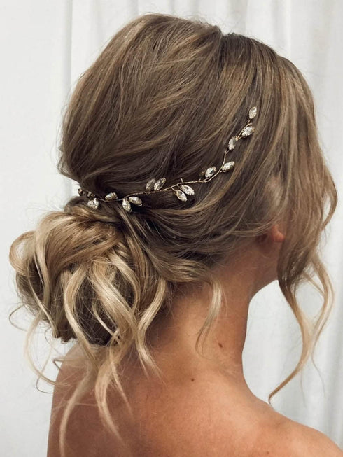 JAKAWIN Bride Rhinestone Wedding Hair Vine, Crystal Hair Piece for Women Bridal Headpiece