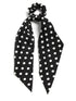 SUSULU Hair Scrunchies for Women, Solid Color Fabric Bobbles, Elastic Hair Ties (Black White)