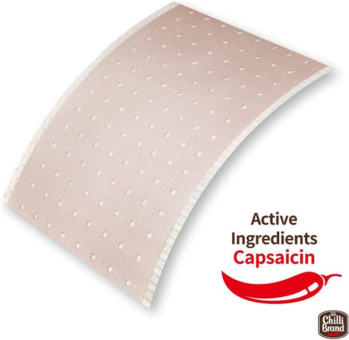 Chilli Brand External Plaster Porous Capsicum Plaster for Minor Aches and Pain Relief HOT Patch, 7" x 4.5" Sheet (4