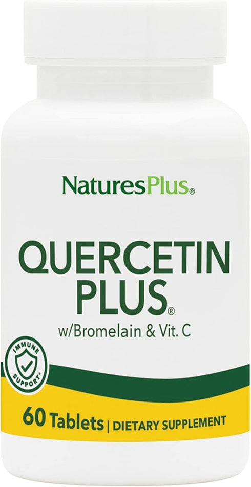 NaturesPlus Quercetin Plus with Vitamin C & Bromelain, 650 mg, 60 Vegetarian Tablets, Gluten-Free