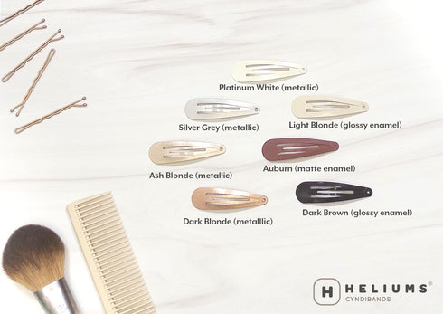 Heliums 2 Inch Snap Clips, Silver Gray Metal Hair Barrettes for Women, Thin Hair and Kids - 12 Count