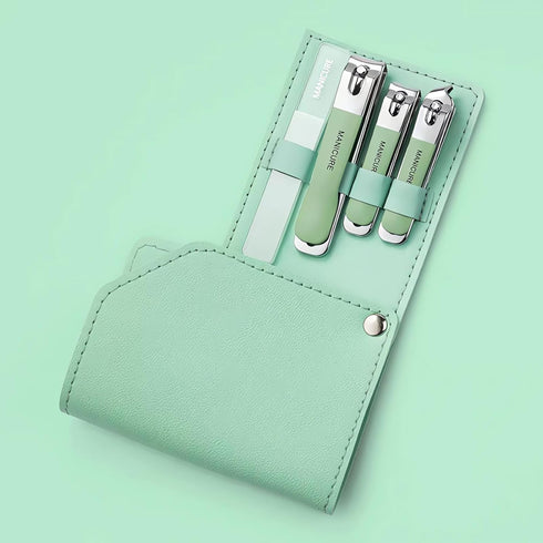 Manicure Set Nail Clippers Pedicure Kit, 4 Pcs Stainless Steel Portable Grooming Tools for Travel
