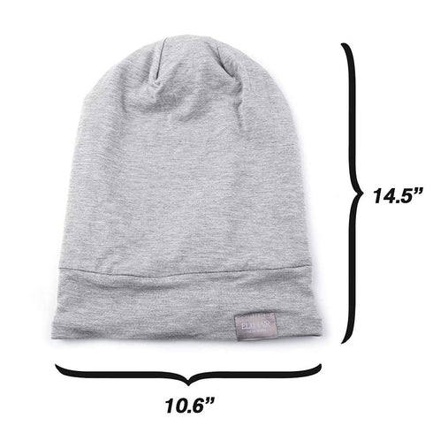Sleep Beanie Cap Lined Silky Satin Bonnet, Adjustable Soft Slouchy Hats for Women and Girls Frizzy Hair Cover (Light