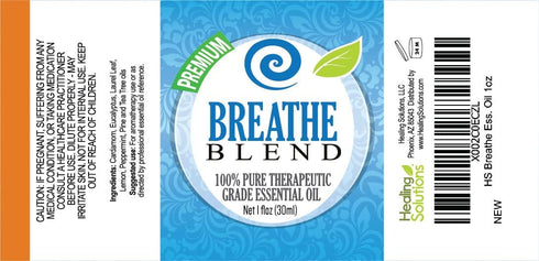 Healing Solutions Breathe Blend Essential Oil - Therapeutic Grade - 30ml - Aromatherapy
