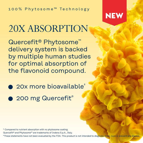 SOLARAY Quercetin Phytosome - 20X Absorption Antioxidants Supplement for Overall Health Support, 30 VegCaps
