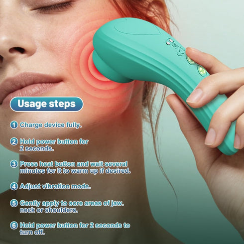 muosiz TMJ Relief Products Jaw Massager,Neck Massager with Rolling,Vibrating and Heating, Real-Like Massage for TMJ Jaw