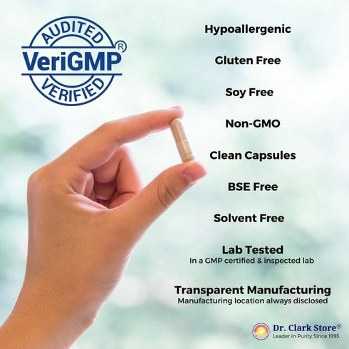 Dr Clark Vitamin C Supplement 1000mg - 100 Gelatin Capsules, Gluten Free, Immunity Support, Antioxidant
