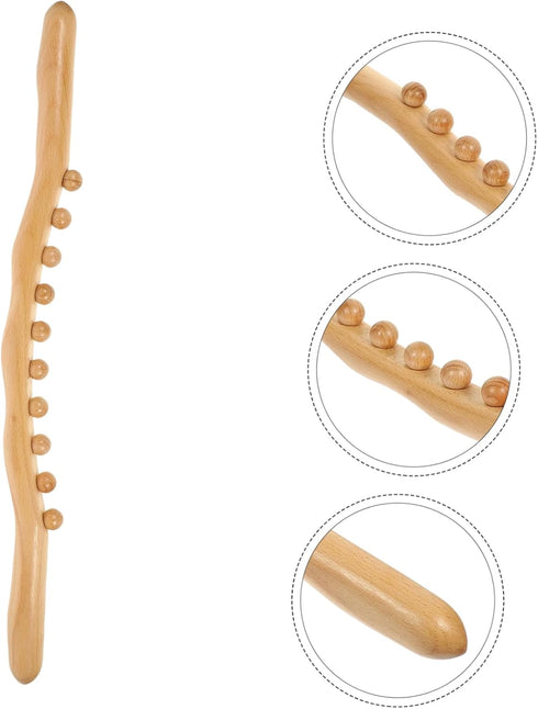 Ten-Bead Wooden Scraping Tool for Whole Body Massage
