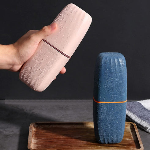 Travel Toothbrush Cup Case, Portable Toothbrush Holder with Cover, Toothpaste Storage for Camping, School, Trip