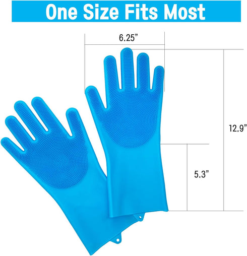 Ultimate Silicone Magic Gloves for Dishwashing, Kitchen, Pet, and Car - Heat & Cold Resistant, Reusable