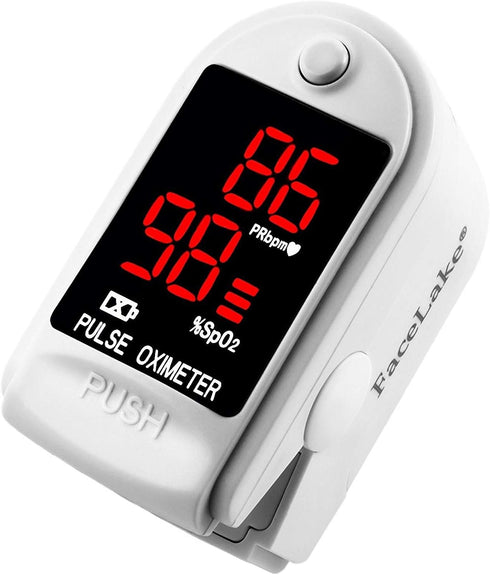 FL400 Pulse Oximeter with Neck/Wrist Cord, Carrying Case & Batteries - White