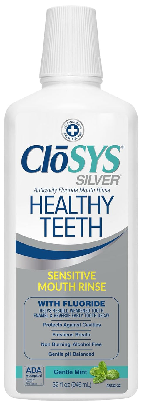 CloSYS Healthy Teeth Oral Rinse Mouthwash, 32 Fl Oz
