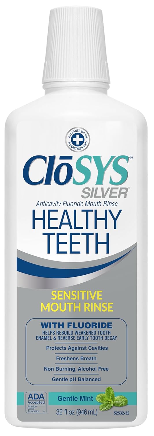 CloSYS Healthy Teeth Oral Rinse Mouthwash, 32 Fl Oz