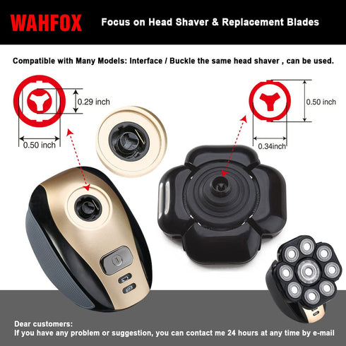 Upgraded 9 Blades Body Head Shaver Replacement Heads for Head Shaver,Many Brands 9 Blades Replacement Shaver Head Blade 9 Heads Beard Electric Razor Shaver Head for Blad Men