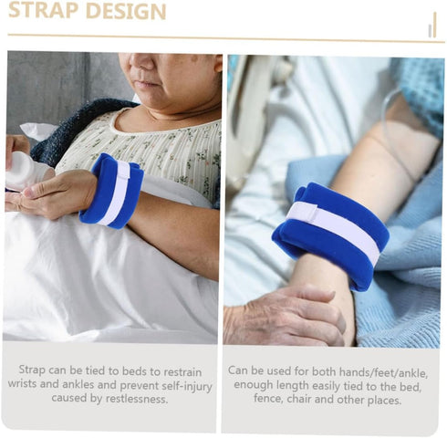 Ipetboom 4pcs Hospital Patient Hands and Feet Straps for Fall Prevention Medical Use for Elderly Postoperative Patients