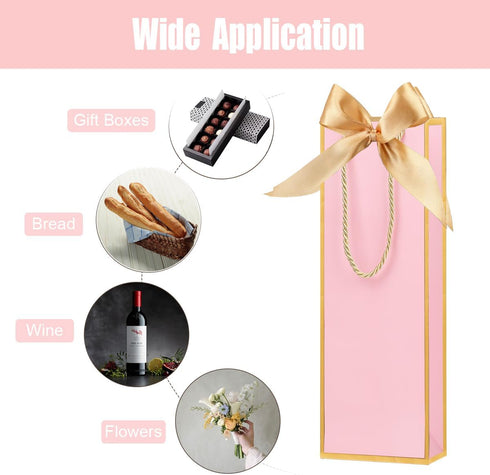 ZJHiome 6 Pack Wine Gift Bags with Tissue Paper Wine Bottle Paper Bags with Bow Ribbon for Wedding Birthday Christmas