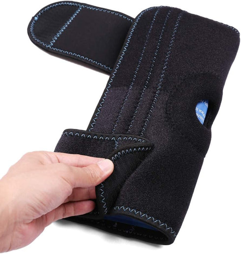 LotFancy Reusable Elbow Ice Pack with Brace Wrap - Hot Cold Therapy Compress for Tendonitis, Golfers, Tennis Elbow