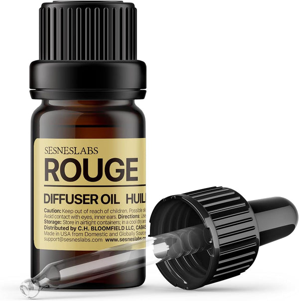 Rouge Diffuser Oil, Ambroxan Molecule Scent with Saffron, Jasmine, Cedarwood, .33 oz