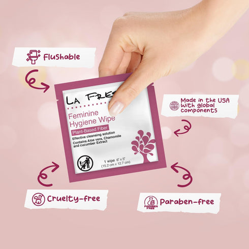 Pack 50 LA Fresh Feminine Wipes with Aloe Vera, Chamomile Extract, Cucumber, and Vitamin E - of ct Wipes for Women
