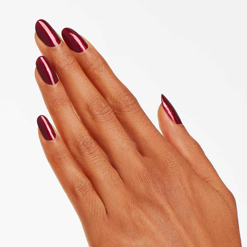 OPI Nail Lacquer Nail Polish, Opaque Bright Red Shimmer, Vegan, Fast Drying