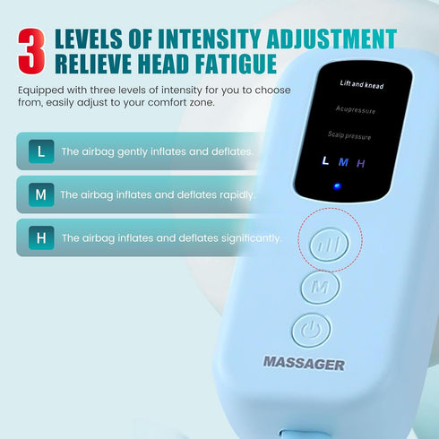 Head Massager Scalp,Rechargeable Massager for Head,Portable Electric Percussion for Deep Relaxation & Stress