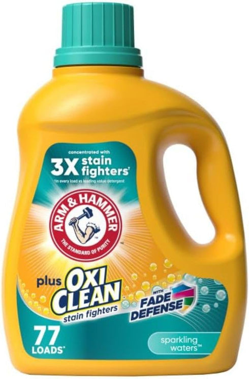 ARM & HAMMER Plus OxiClean Fade Defense, 77 Loads Liquid Laundry Detergent,