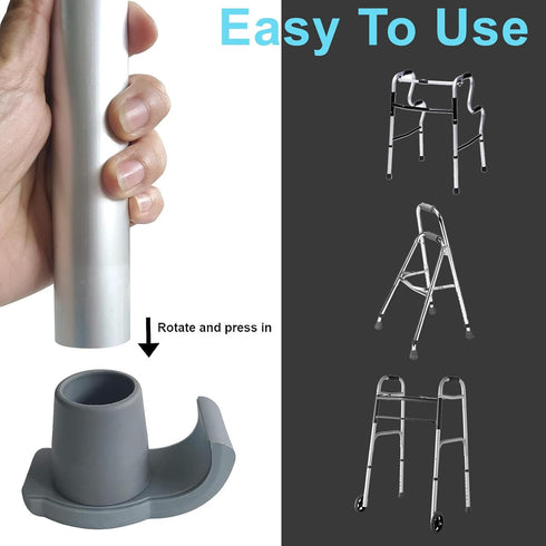 2 Pack Walker Skis Glides for Folding Walkers, Essential Mobility Aid Accessories for Seniors