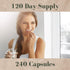 Research Labs 2 Fer 1 Ad Organic Irish Sea Moss Capsules, 240 Total Pills, Raw Wildcrafted Seamoss with Bladderwrack &