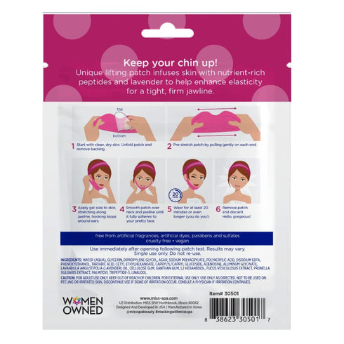 MISS SPA V-Line Patch, Neck and Face Toning Mask, Double Chin Anti-aging Mask, 4 Pack V Shaped Contouring Face Mask