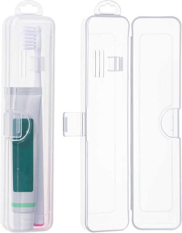 Toothbrush Case 2 Packs, Transparent Travel Holder, Plastic for Toothbrush, 7.87 x 1.85 x 1.18 inches