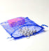 SUNGULF 100Pcs Blue Sheer Organza Drawstring Pouches with Stars and Moon for Wedding Party Favor Bags