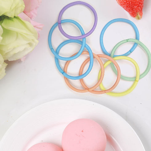 HOYOLS No Metal Hair Elastics Bands, 56 Count Assorted Baby Ponytail Holders for Girls Women Thick Hair Accessories