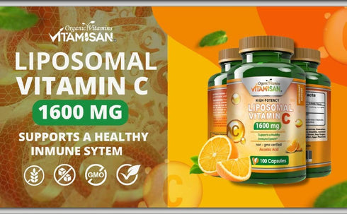 Liposomal Vitamin C 1600mg, 100 Capsules, High Absorption Ascorbic Acid for Immune Support