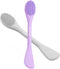 Silicone Facial Mask Applicator & Scrubber - Double-Head Lotion Spatula for Makeup, Cream, and Mud Masks (Purple+Gray)