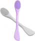 Silicone Facial Mask Applicator & Scrubber - Double-Head Lotion Spatula for Makeup, Cream, and Mud Masks (Purple+Gray)