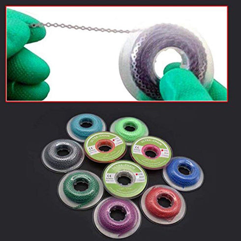 RZJZGZ 10 Pcs Dental Orthodontic Elastic Chain Power Chains Brace Orthodontic Spool Elastic Rubber Band (4.5M/PACK)