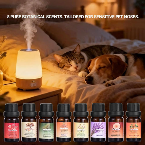 Yurnfkdn (8, Pet Friendly Aromatherapy Essential Oils Collection,Safe for Dogs and Cats,Natural Relaxation and Stress