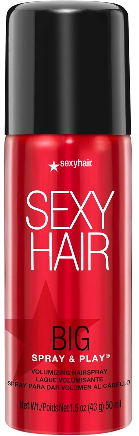 SexyHair Big Spray & Play Volumizing Hairspray Travel Size, 1.5 Oz, Hold and Shine for All Hair Types