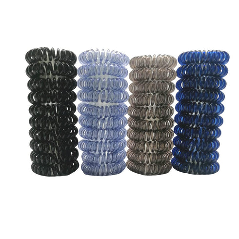 Spiral Hair Strap, 40 Pieces Non-Creased Elastic Hair Loop, Telephone Cable Transparent Headrope for All Hair Types