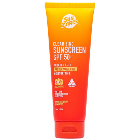 Sun Zapper Clear Zinc Sunscreen SPF 50+, 3.4 oz (100mL)