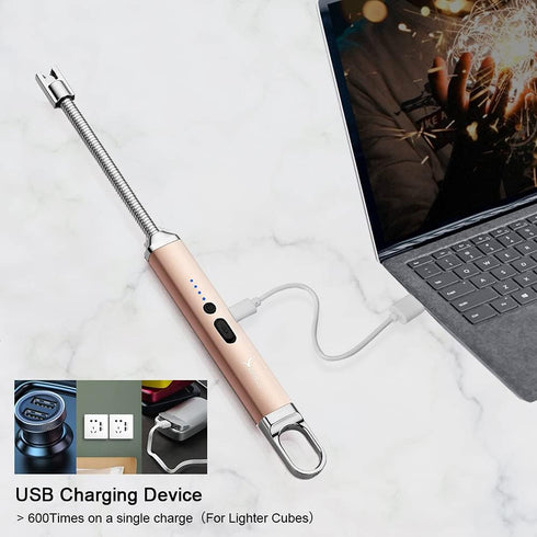 SUPRUS Rechargeable USB Lighter - Arc Electric Lighter with Safety Switch, 360° Flexible Neck, Flameless Grill Long