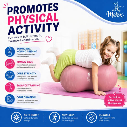 Meex Sensory Peanut Ball for Kids Therapy and Exercise - Enhance Balance, Motor Skills and Physical Therapy Calming