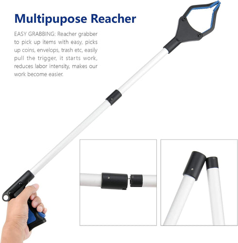 Reacher Grabber Tool, 32" Foldable Grabber Reacher, Rotating Jaw Mobility Aid, Trash Picker Upper Grabber for Elderly