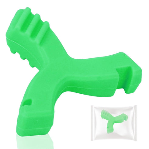1 Piece Food Grade Silicone Y Shaped Aligner Chewies, Teeth Braces Aligner Tray Seaters for Chompers, Green